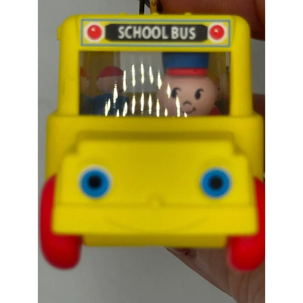 Fisher Price‎ Yellow School Bus Ornament Vintage Toy Christmas Tree Decor#342